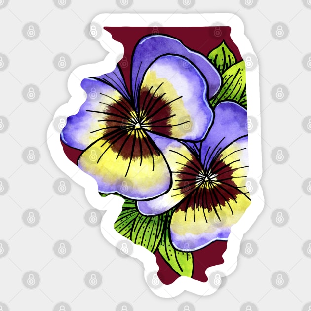 Illinois State Flower Sticker by cassi-b-designs